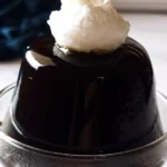 Homemade Coffee Jello Recipe with Condensed Milk Cream in a dessert bowl